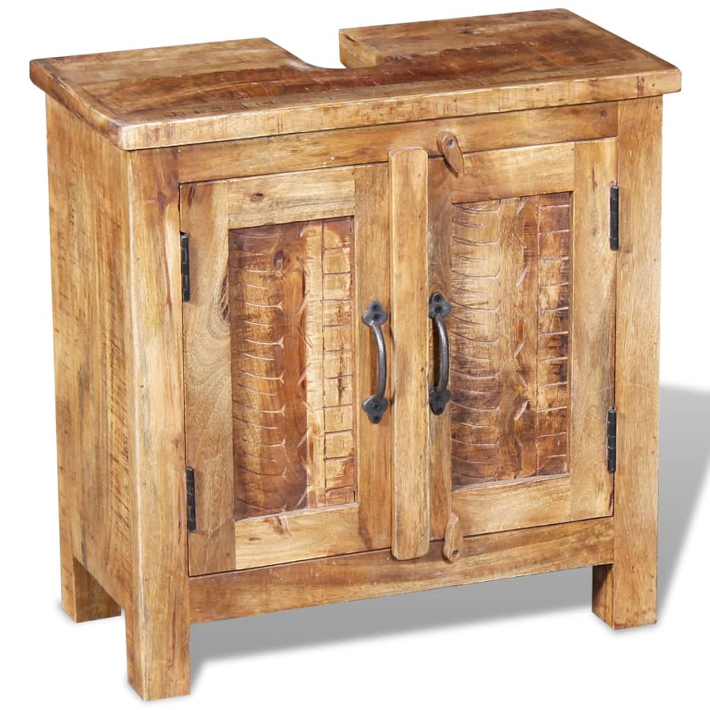 Bathroom Vanity Cabinet with Mirror Solid Mango Wood - Newstart Furniture