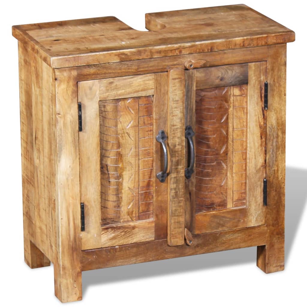 Bathroom Vanity Cabinet with Mirror Solid Mango Wood - Newstart Furniture