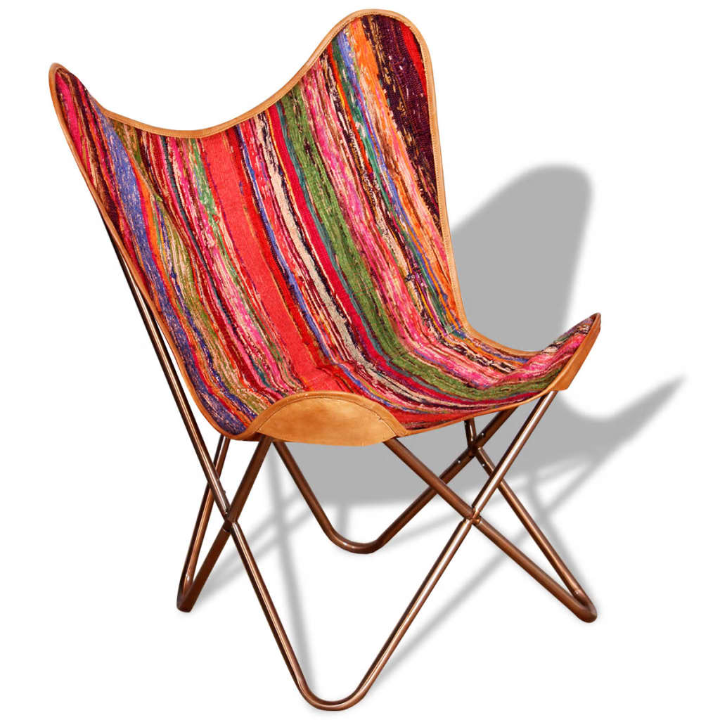 Butterfly Chair Multicolour Chindi Fabric - Newstart Furniture