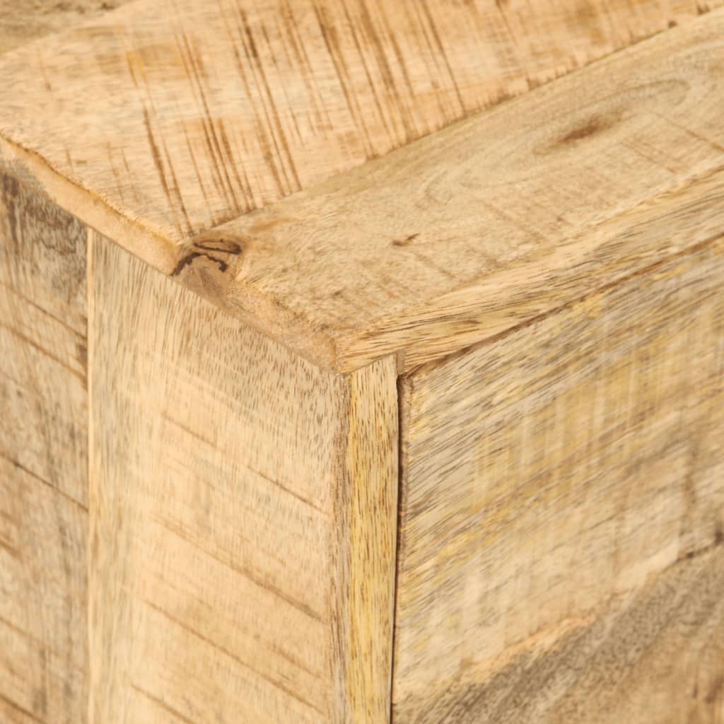 Side Table with Drawer Wheels Mango Wood 40x40x45 cm - Newstart Furniture