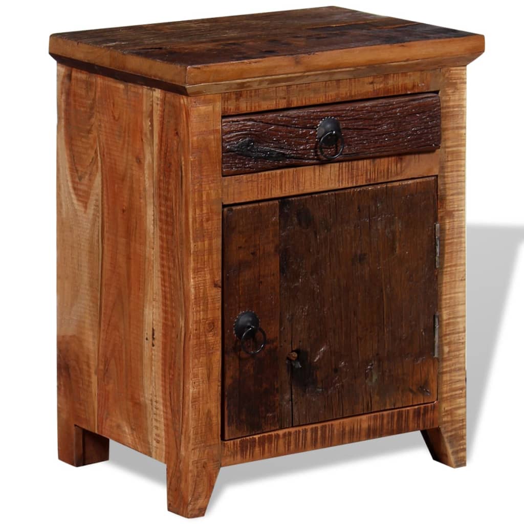 Nightstand Solid Acacia Reclaimed Wood - Newstart Furniture