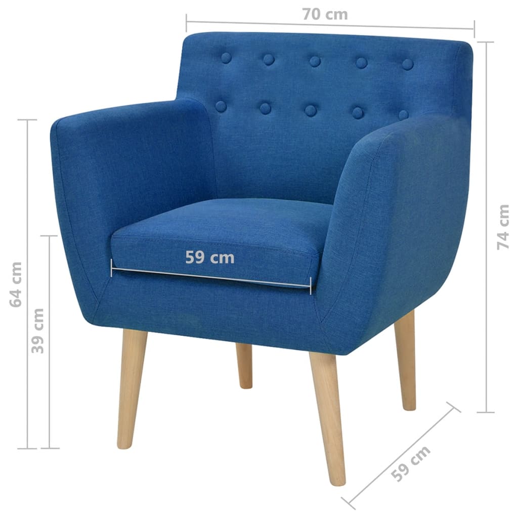 Armchair Blue Fabric - Newstart Furniture