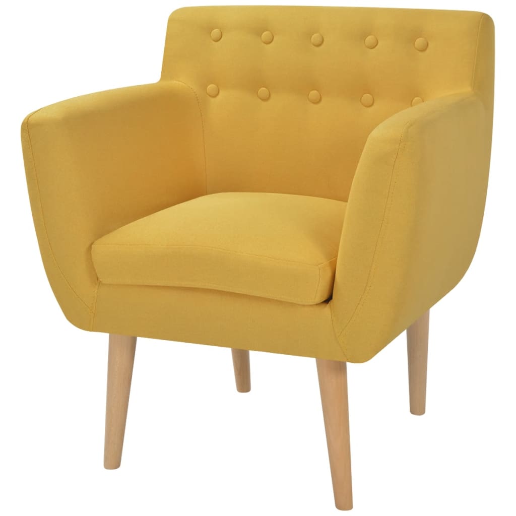 Armchair Yellow Fabric - Newstart Furniture