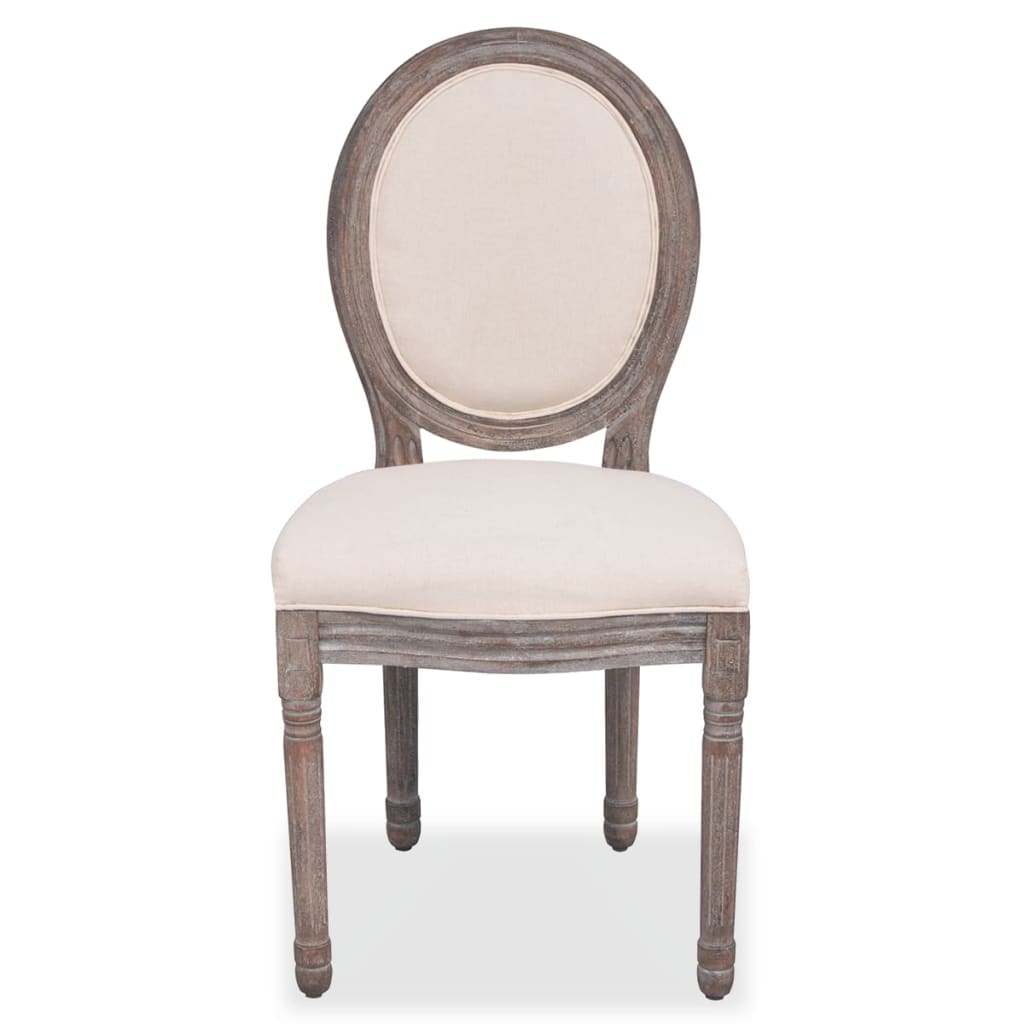 Dining Chairs 4 pcs Cream Fabric - Newstart Furniture