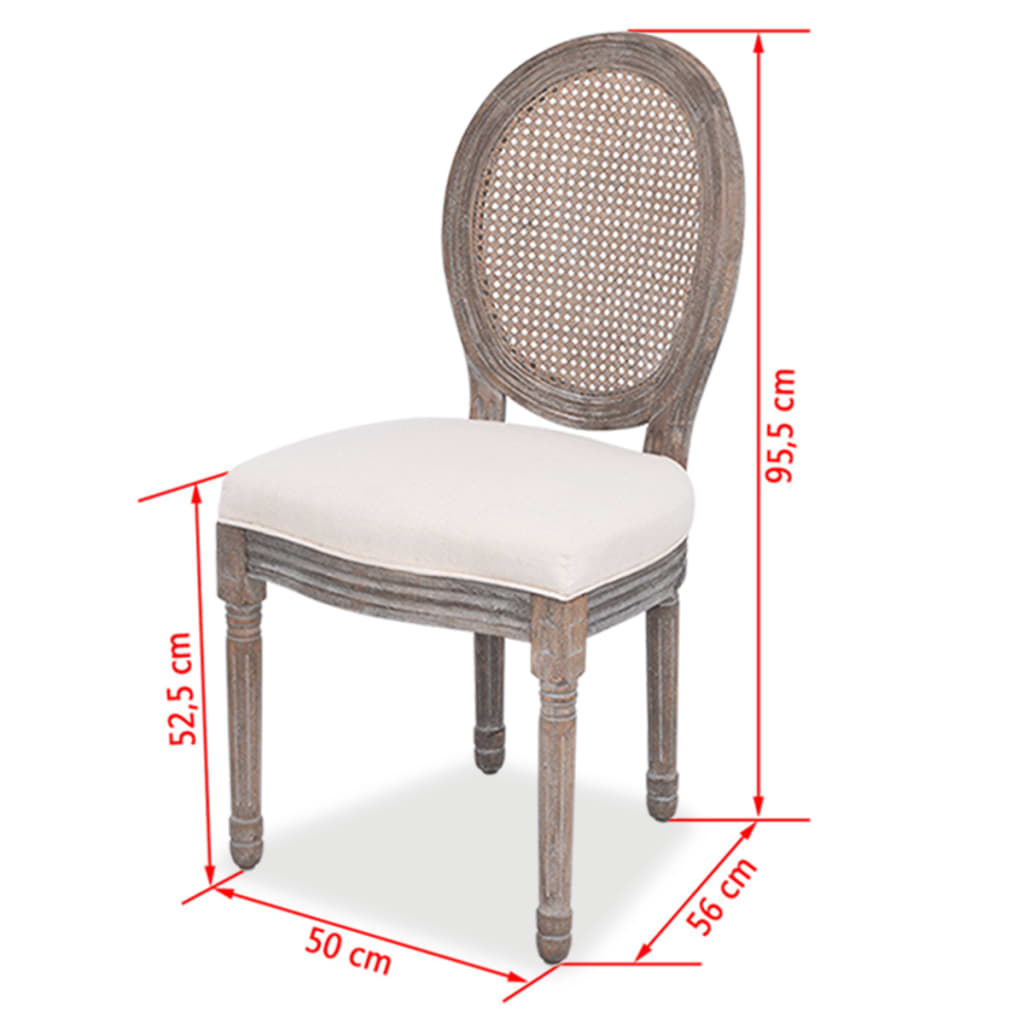 Dining Chairs 2 pcs Cream Fabric - Newstart Furniture