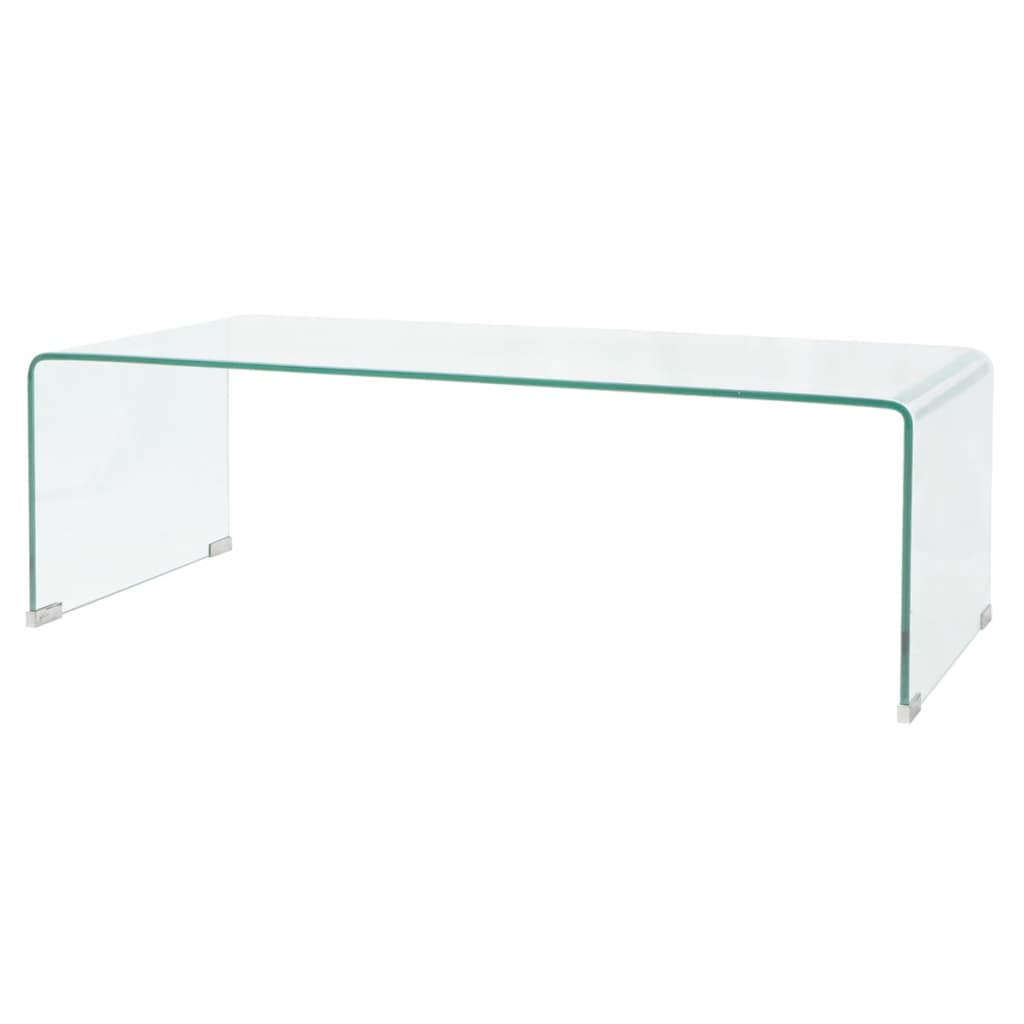Coffee Table Tempered Glass 98x45x30 cm Clear - Newstart Furniture