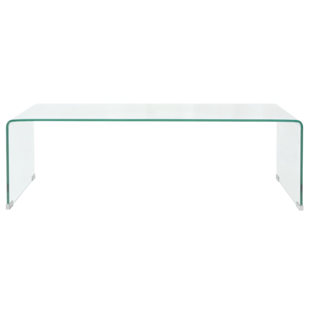 Coffee Table Tempered Glass 98x45x30 cm Clear - Newstart Furniture