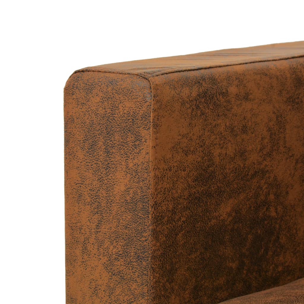 Armchair Brown Faux Suede Leather - Newstart Furniture