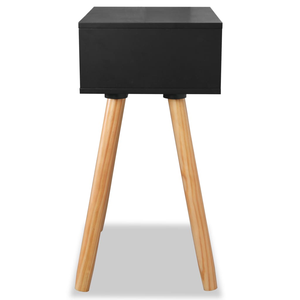 Bedside Tables 2 pcs Solid Pinewood 40x30x61 cm Black - Newstart Furniture