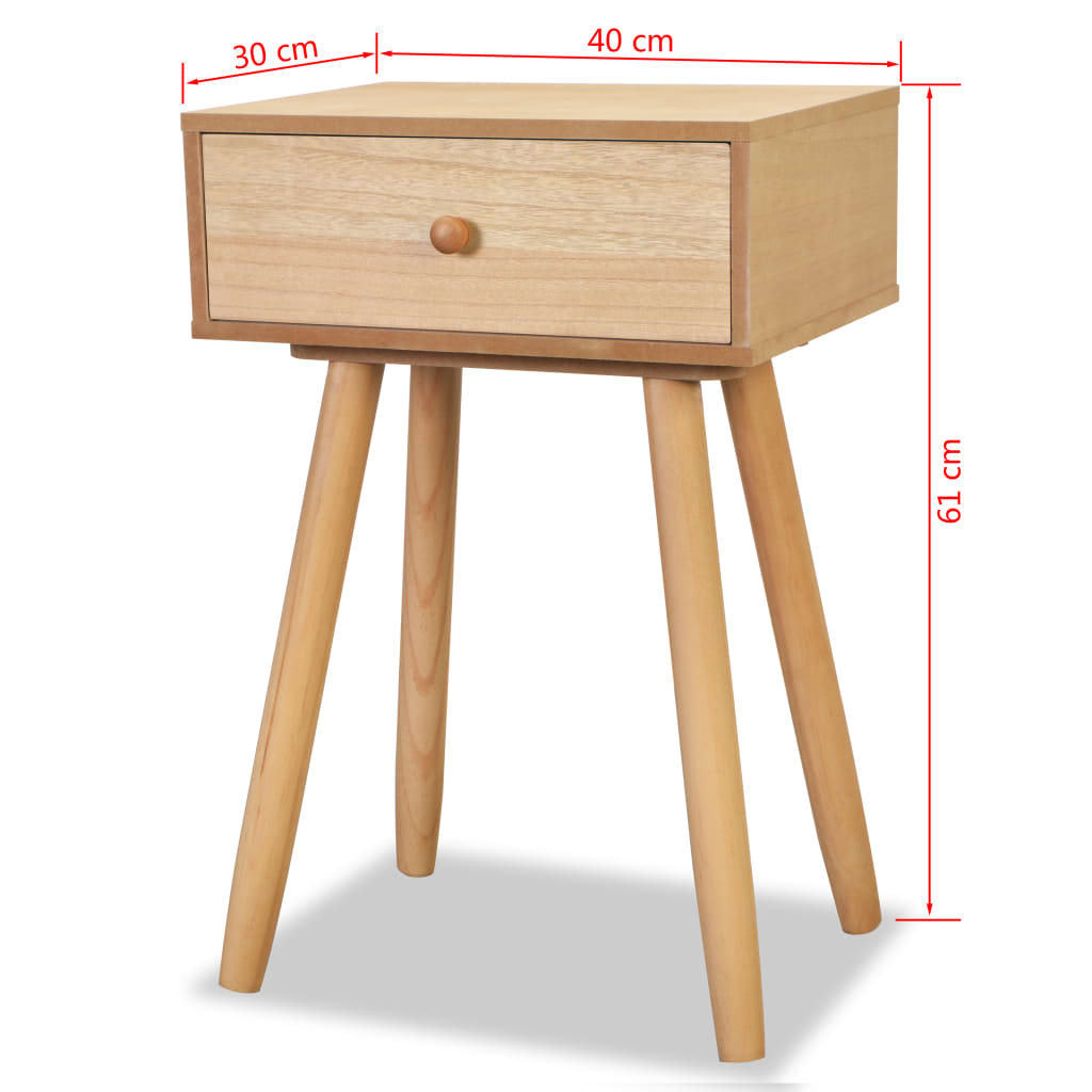Bedside Tables 2 pcs Solid Pinewood 40x30x61 cm Brown - Newstart Furniture