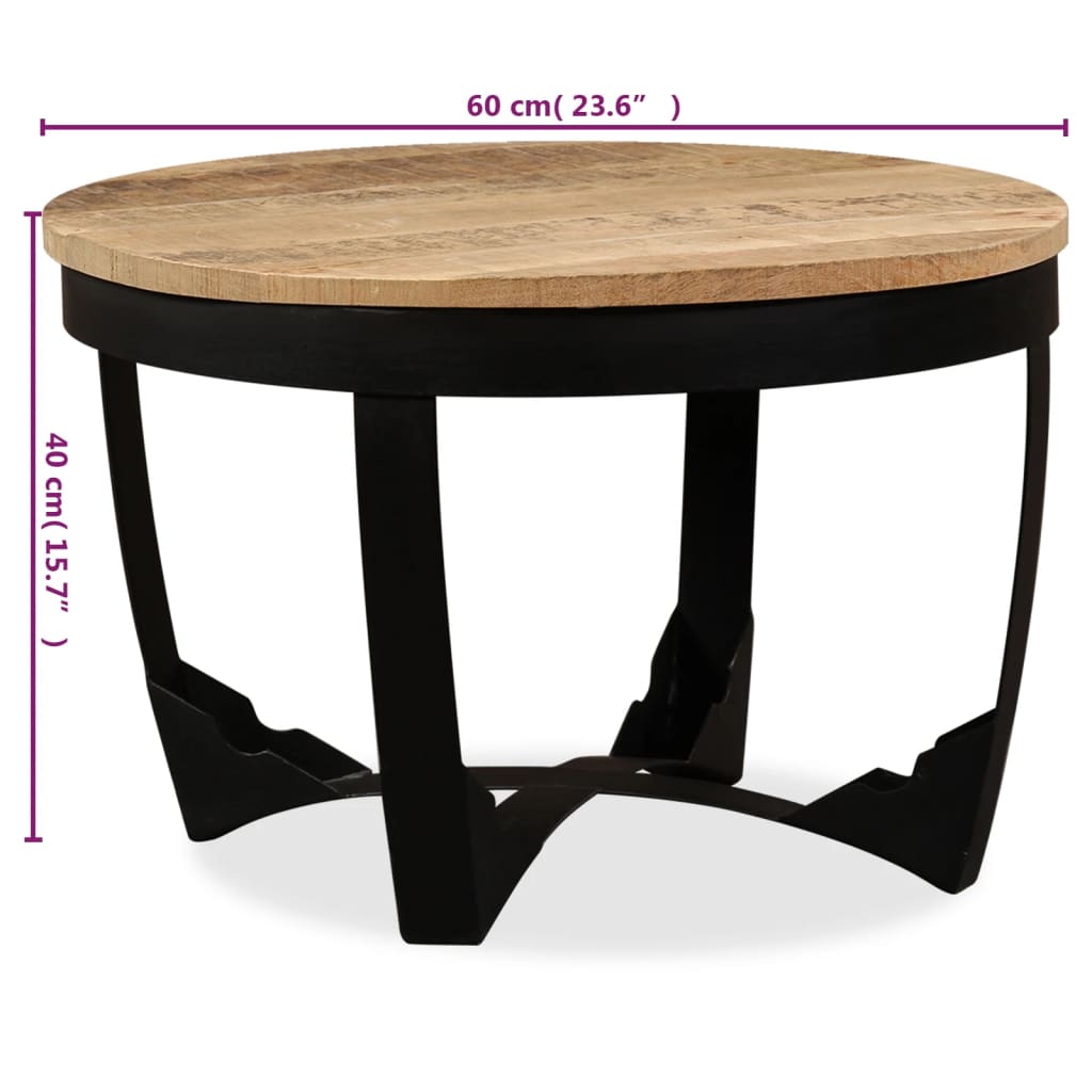 Side Table Solid Rough Mango Wood 60x40 cm - Newstart Furniture