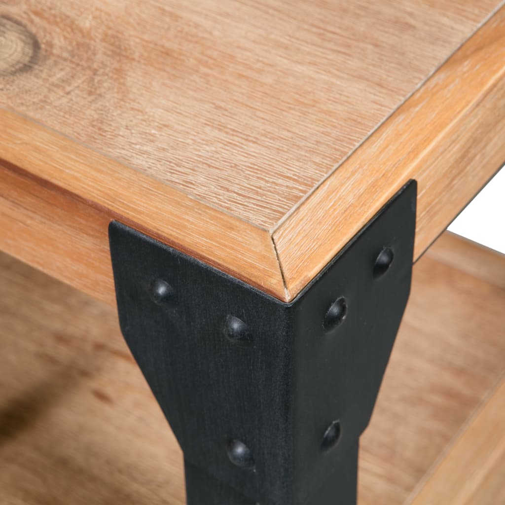 Nightstand Solid Acacia Wood Steel 40x30x54 cm - Newstart Furniture