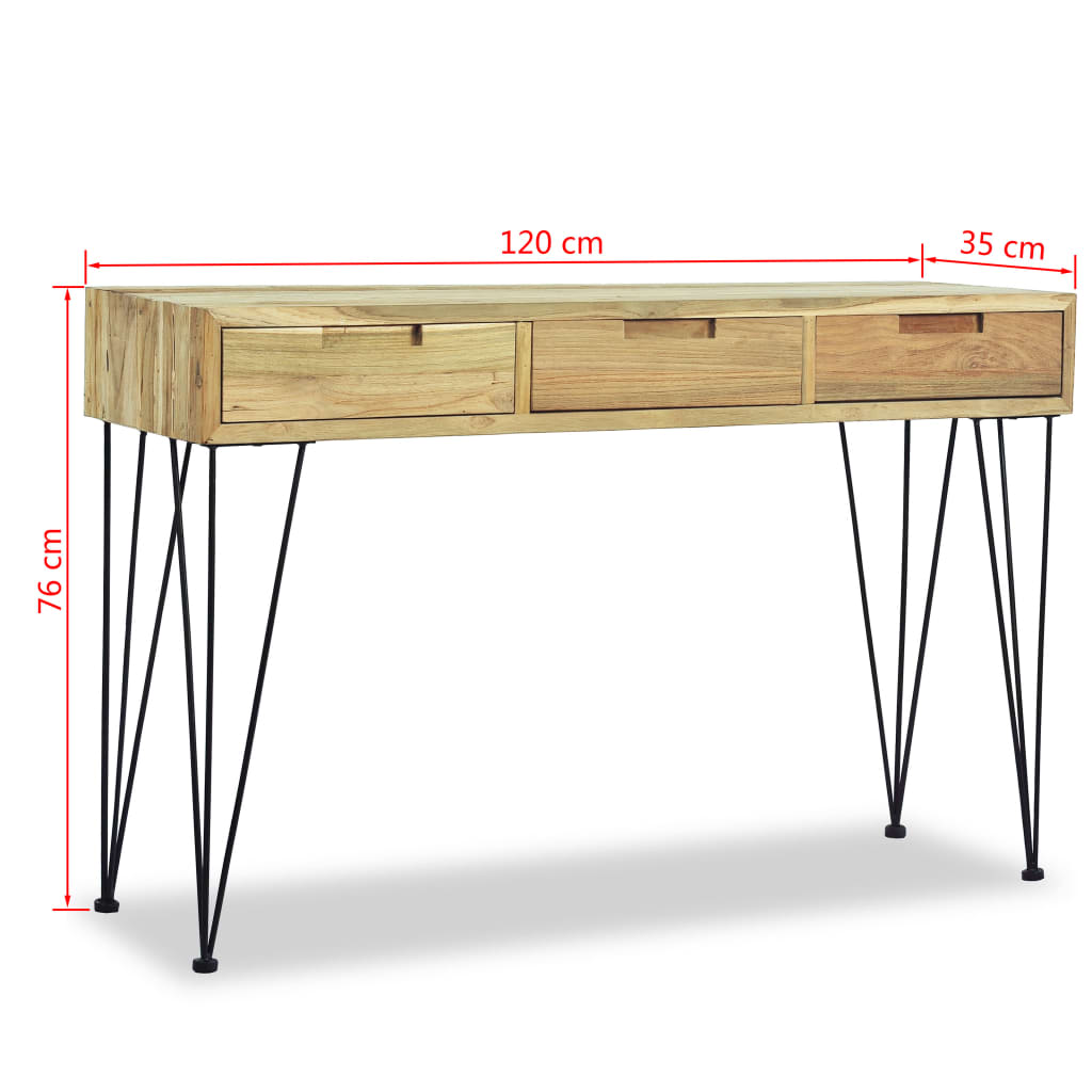 Console Table 120x35x76 cm Solid Teak - Newstart Furniture