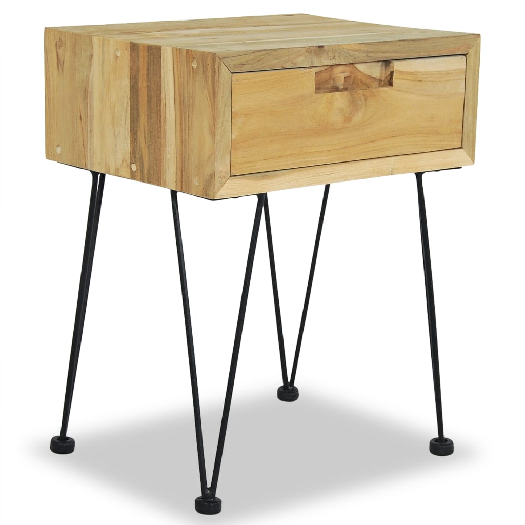 Bedside Cabinet 40x30x50 cm Solid Teak - Newstart Furniture