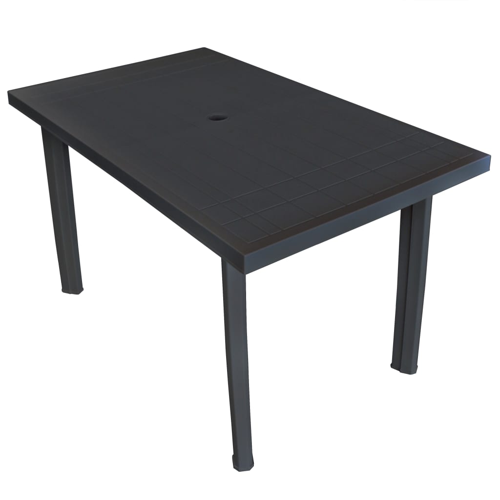 Garden Table Anthracite 126x76x72 cm Plastic - Newstart Furniture