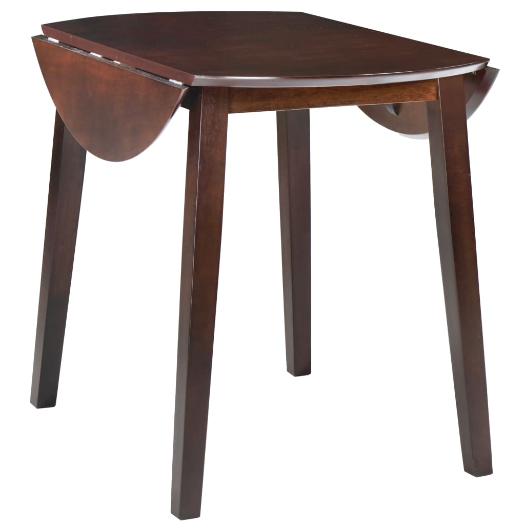 Drop-leaf Dining Table Round MDF Brown - Newstart Furniture