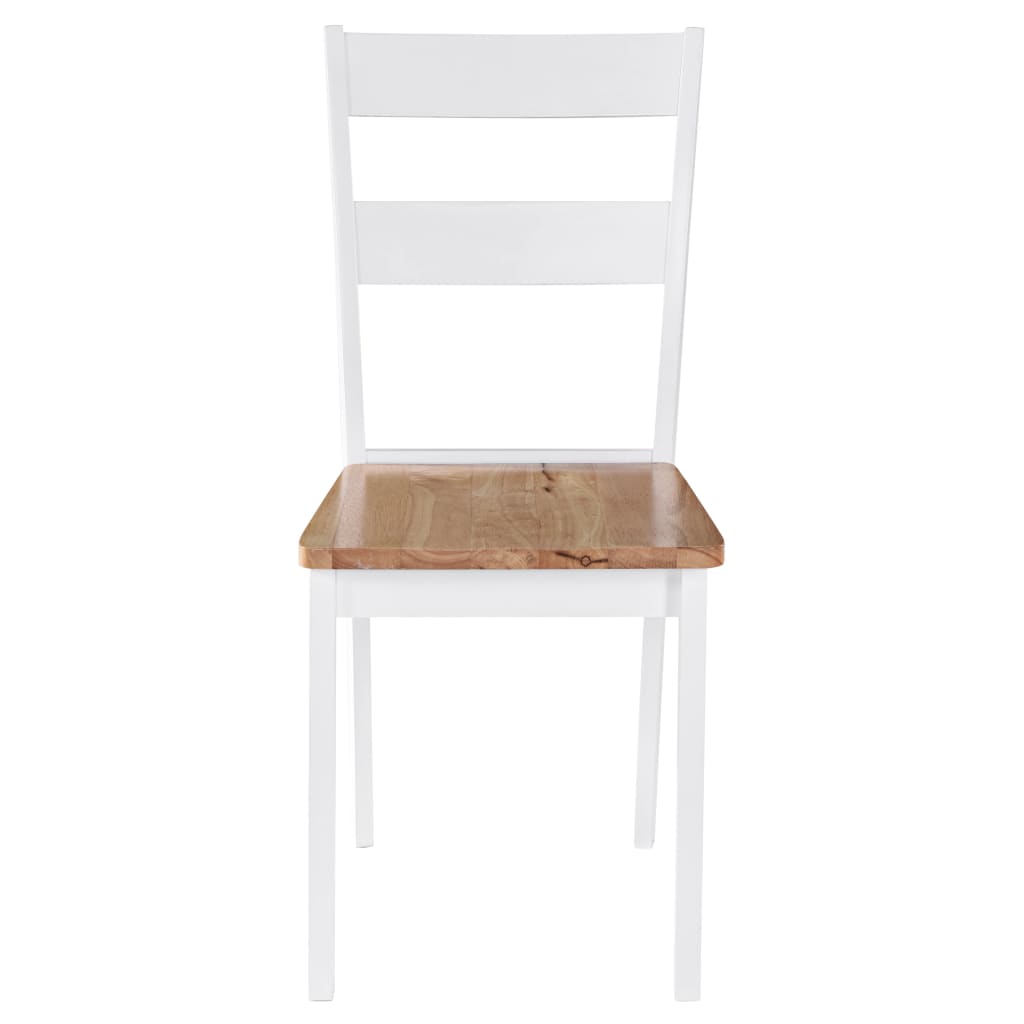 Dining Chairs 2 pcs White Solid Rubber Wood - Newstart Furniture