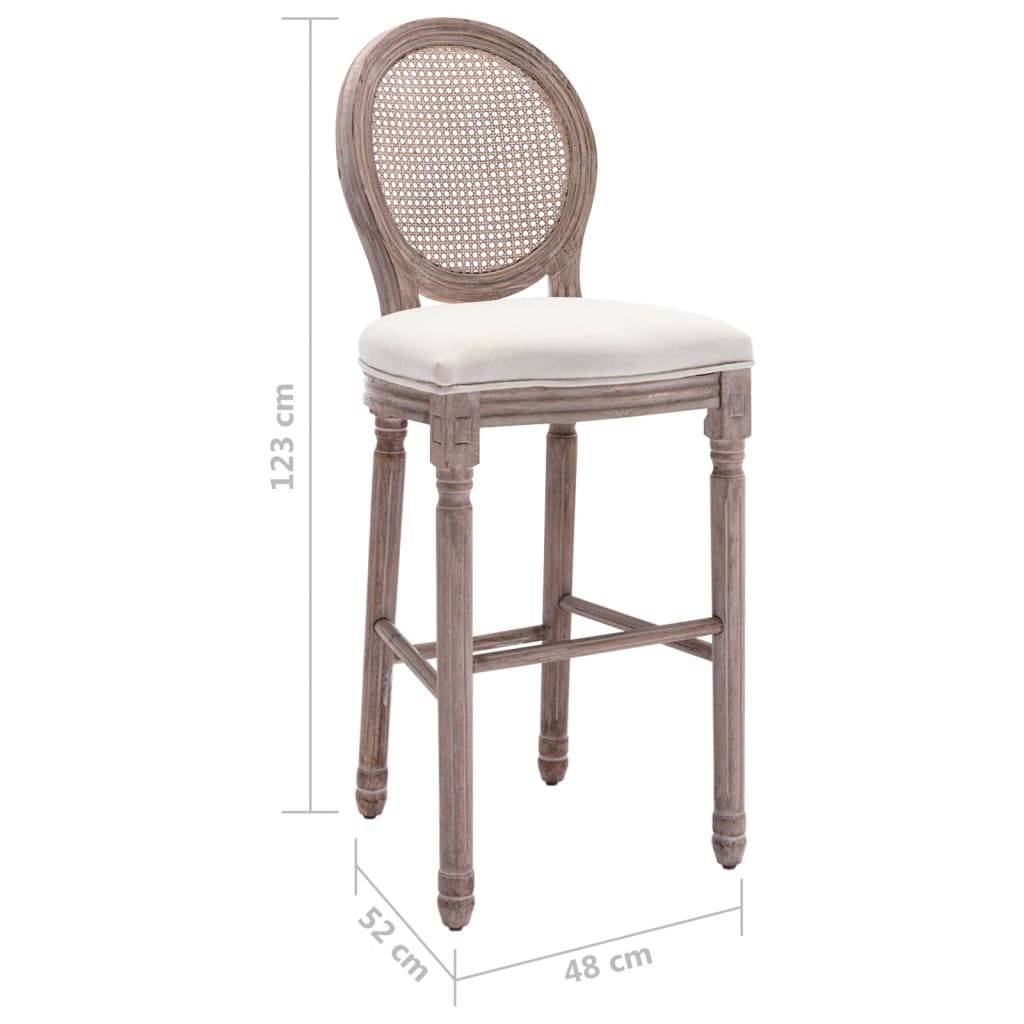 Bar Chairs 2 pcs White Linen - Newstart Furniture
