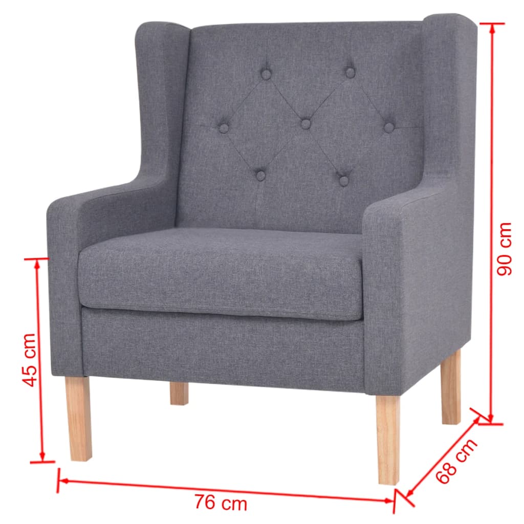 Armchair Grey Fabric - Newstart Furniture