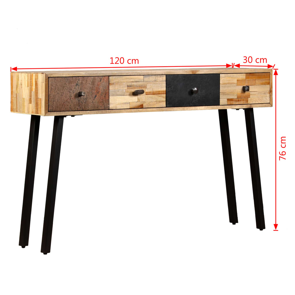 Console Table 120x30x76 cm Solid Reclaimed Teak - Newstart Furniture