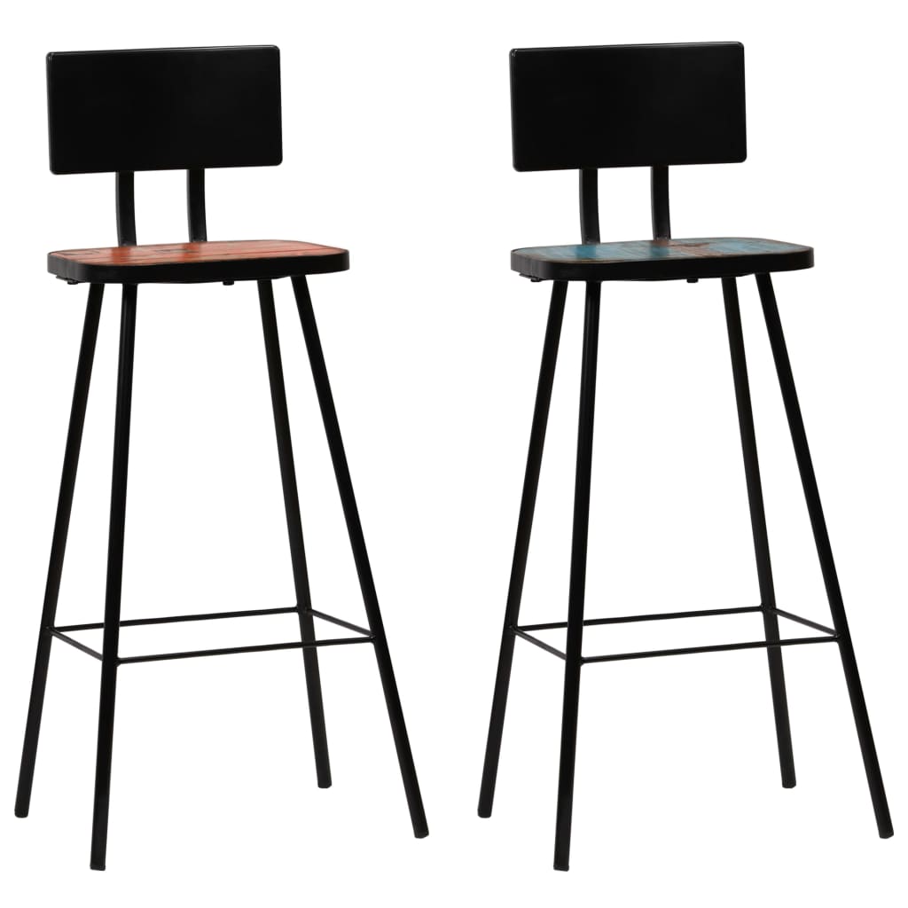 Bar Chairs 2 pcs Solid Reclaimed Wood - Newstart Furniture