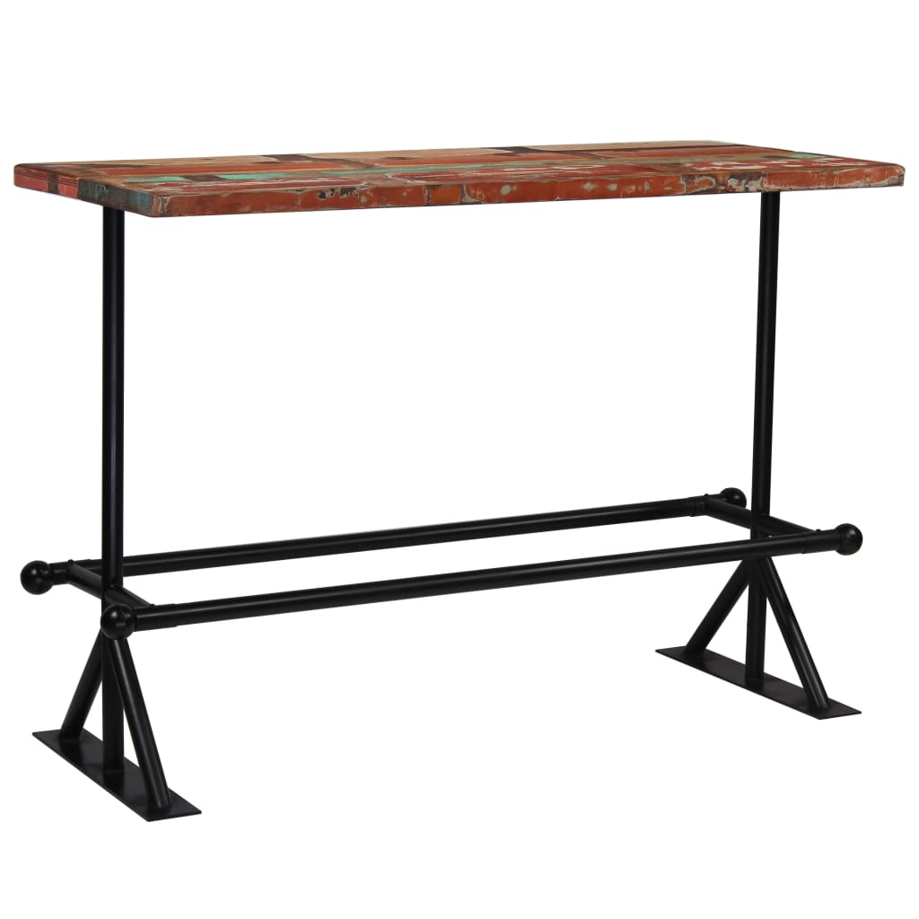 Bar Set 7 Piece Solid Reclaimed Wood Multicolour - Newstart Furniture