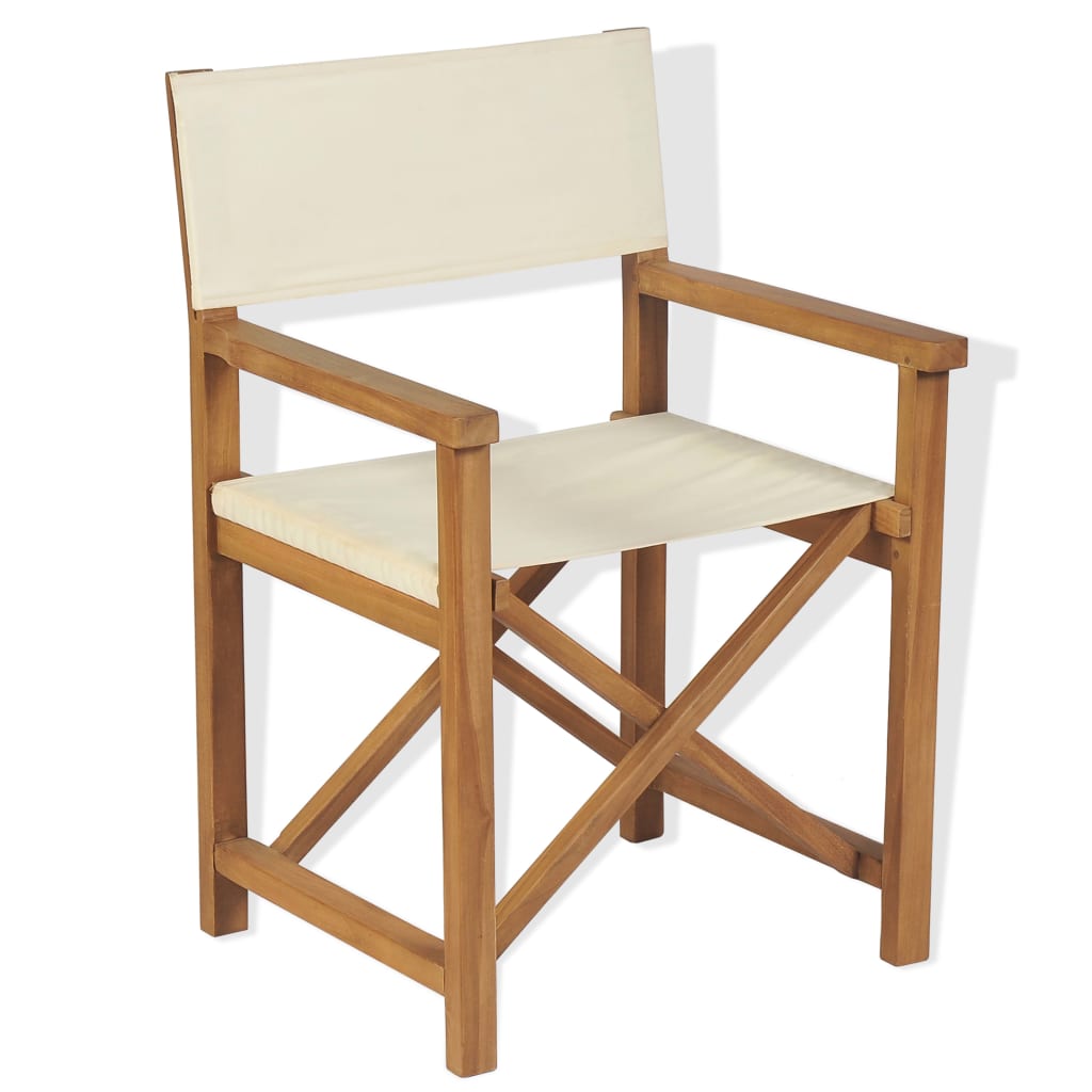 Folding Director's Chair Solid Teak Wood - Newstart Furniture