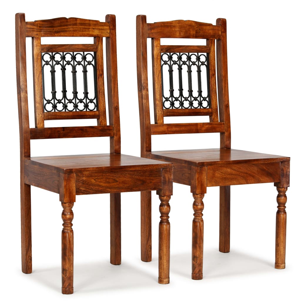Dining Chairs 2 pcs Solid Wood with Honey-coloured Finish Classic - Newstart Furniture
