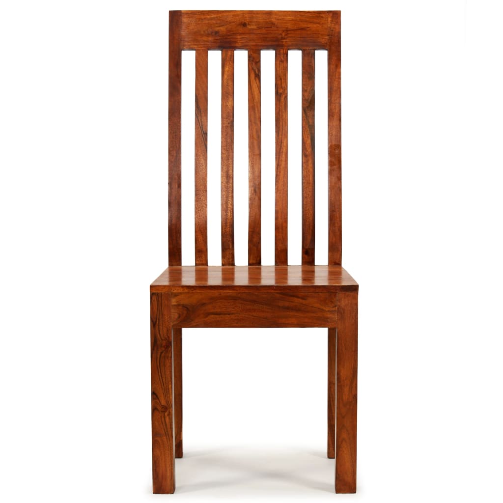 Dining Chairs 2 pcs Solid Wood with Honey Finish Modern - Newstart Furniture