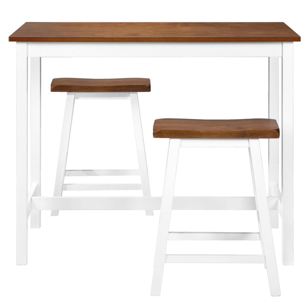 Bar Table and Stool Set 3 Pieces Solid Wood - Newstart Furniture