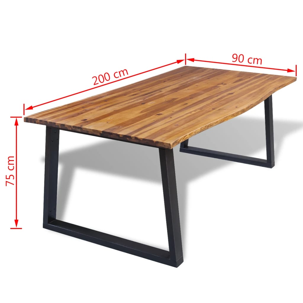 Dining Table Solid Acacia Wood 200x90x75 cm - Newstart Furniture