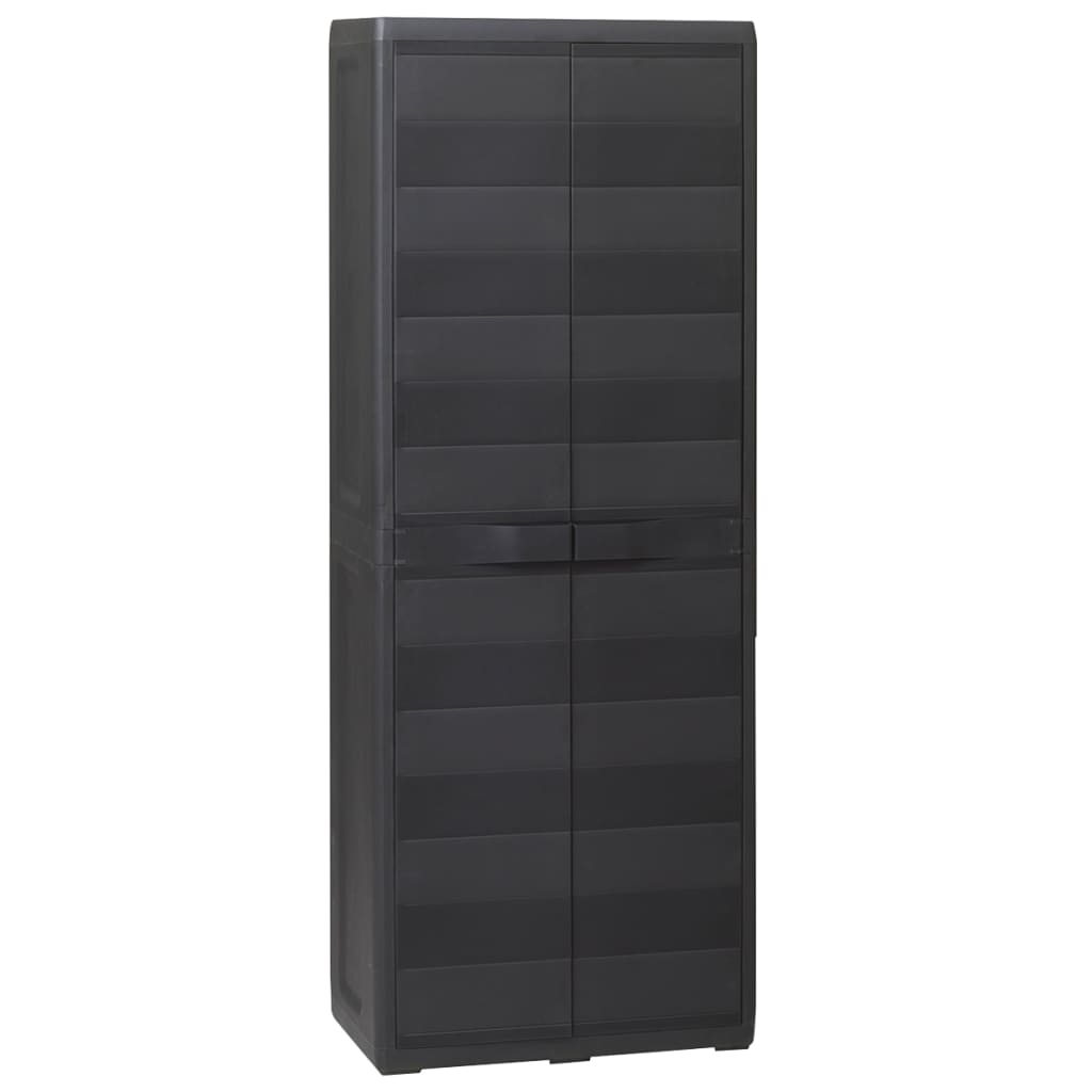 Garden Storage Cabinet with 3 Shelves Black - Newstart Furniture