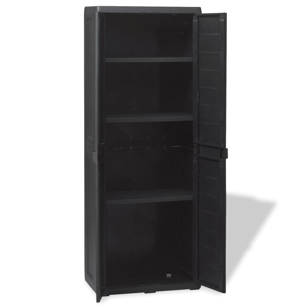 Garden Storage Cabinet with 3 Shelves Black - Newstart Furniture