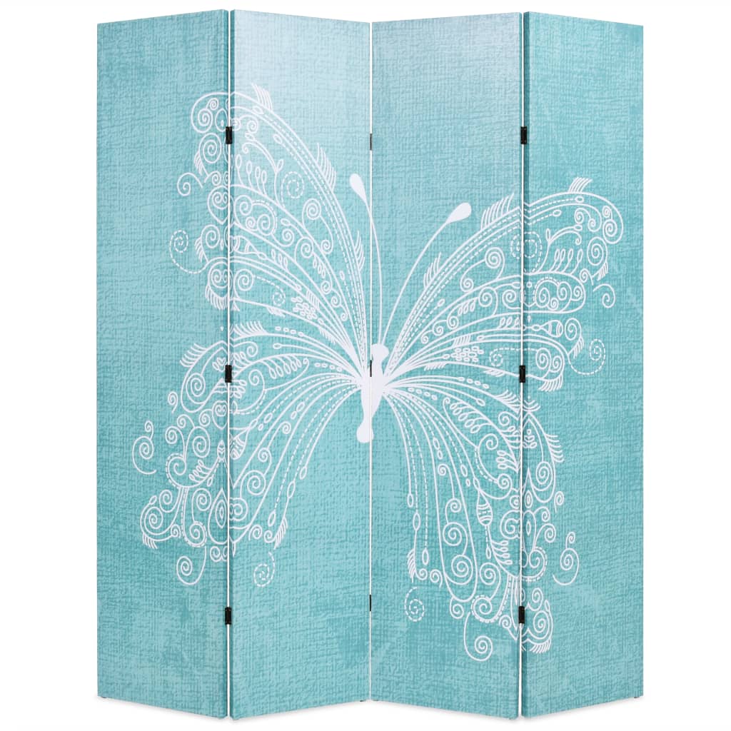 Folding Room Divider 160x180 cm Butterfly Blue - Newstart Furniture