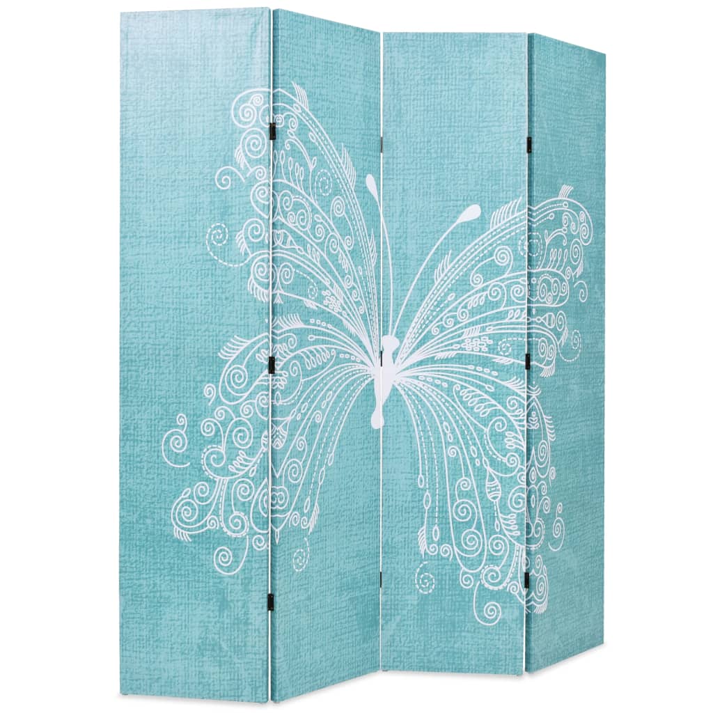 Folding Room Divider 160x180 cm Butterfly Blue - Newstart Furniture