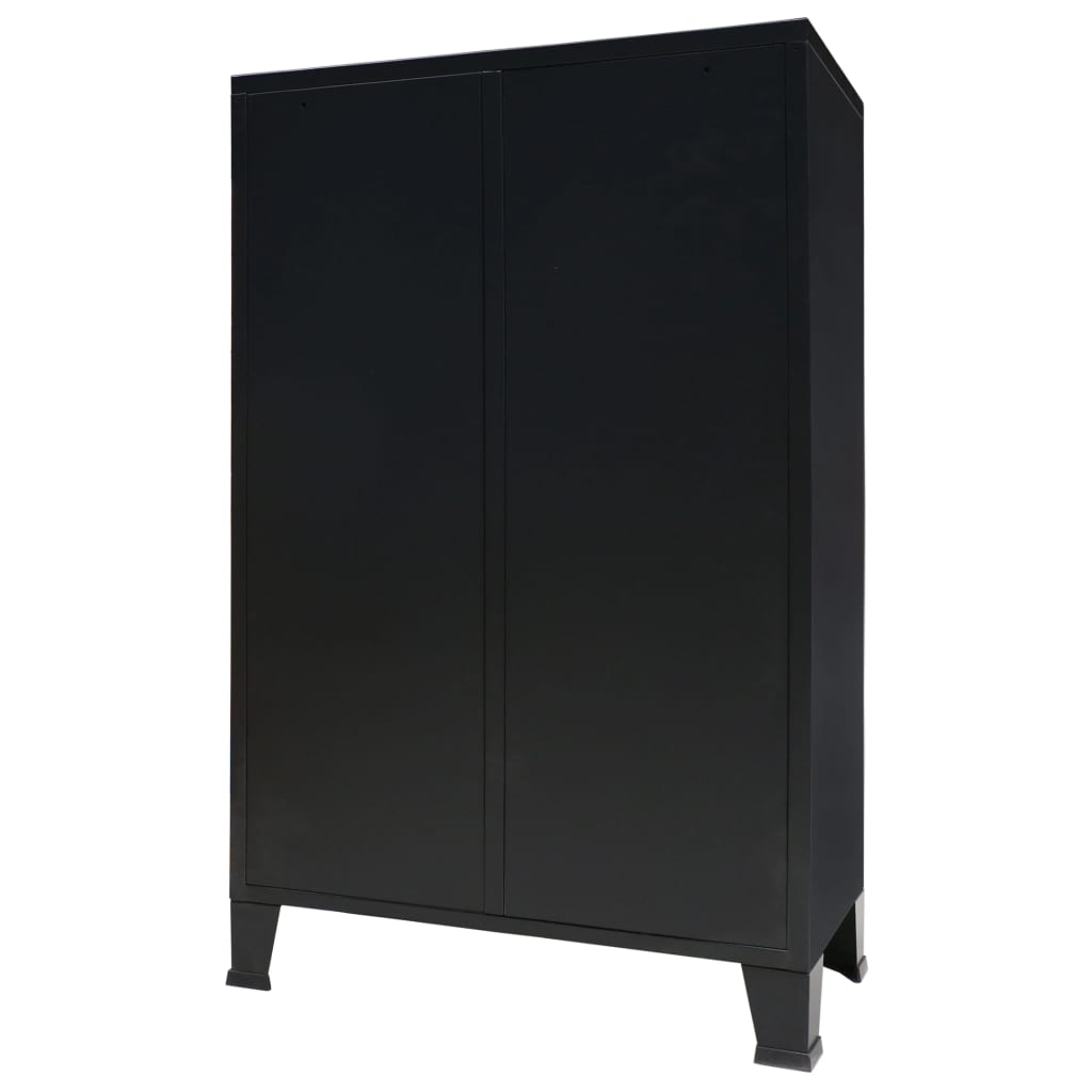 Wardrobe Metal Industrial Style 67x35x107 cm Black - Newstart Furniture