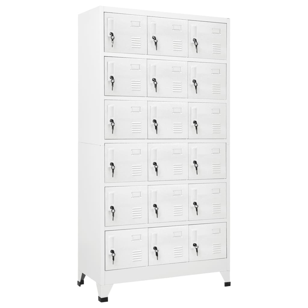 Locker Cabinet with 18 Compartments Metal 90x40x180 cm - Newstart Furniture