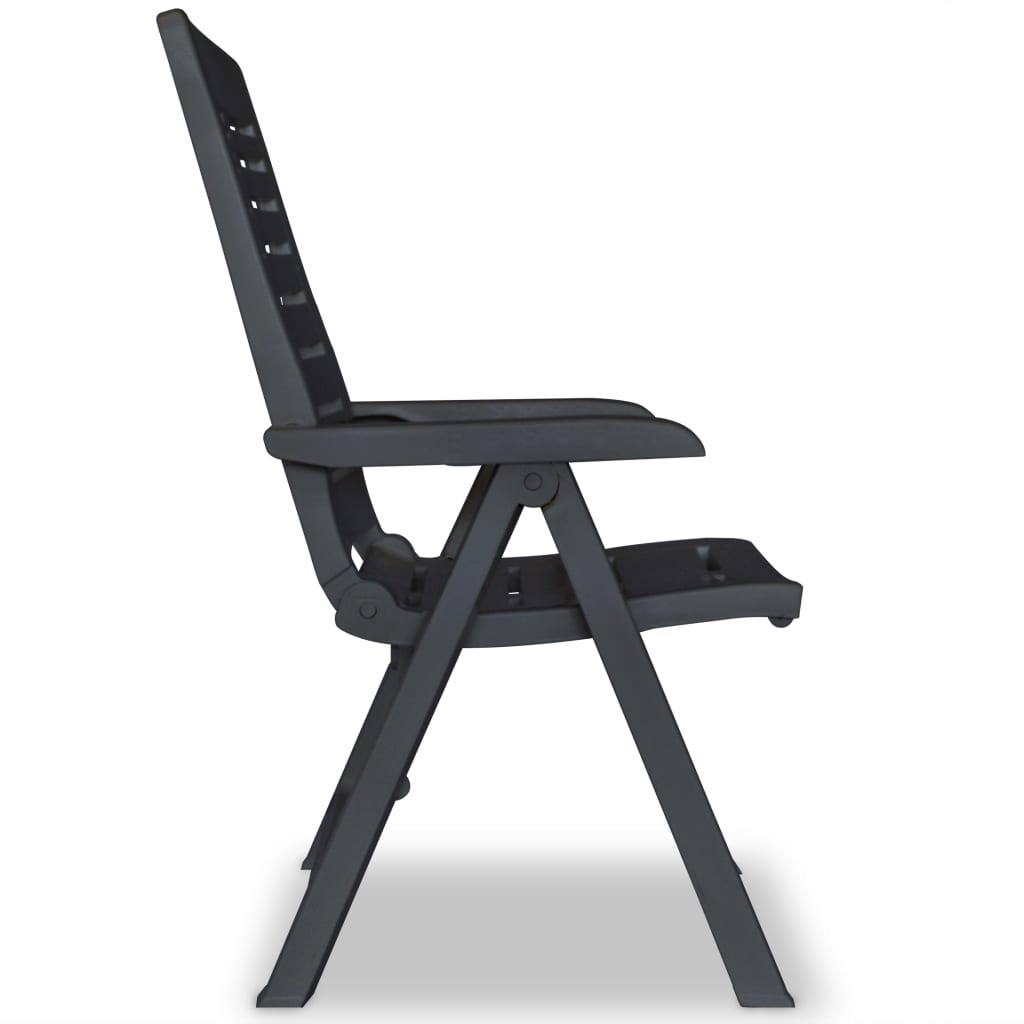 Reclining Garden Chairs 2 pcs Plastic Anthracite - Newstart Furniture