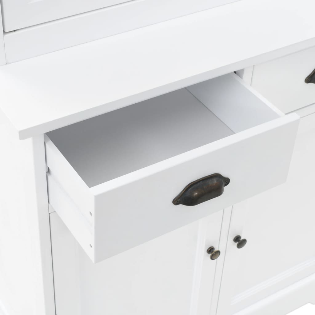 Welsh Dresser with 4 Doors MDF and Pinewood 80x40x180 cm - Newstart Furniture
