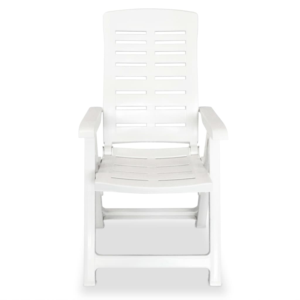 Reclining Garden Chairs 4 pcs Plastic White - Newstart Furniture