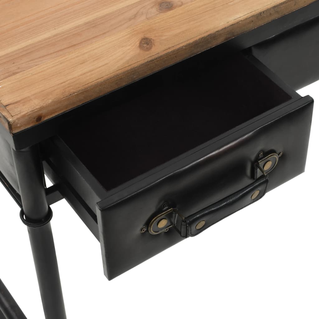 Console Table MDF and Fir Wood 100x33.5x80 cm - Newstart Furniture