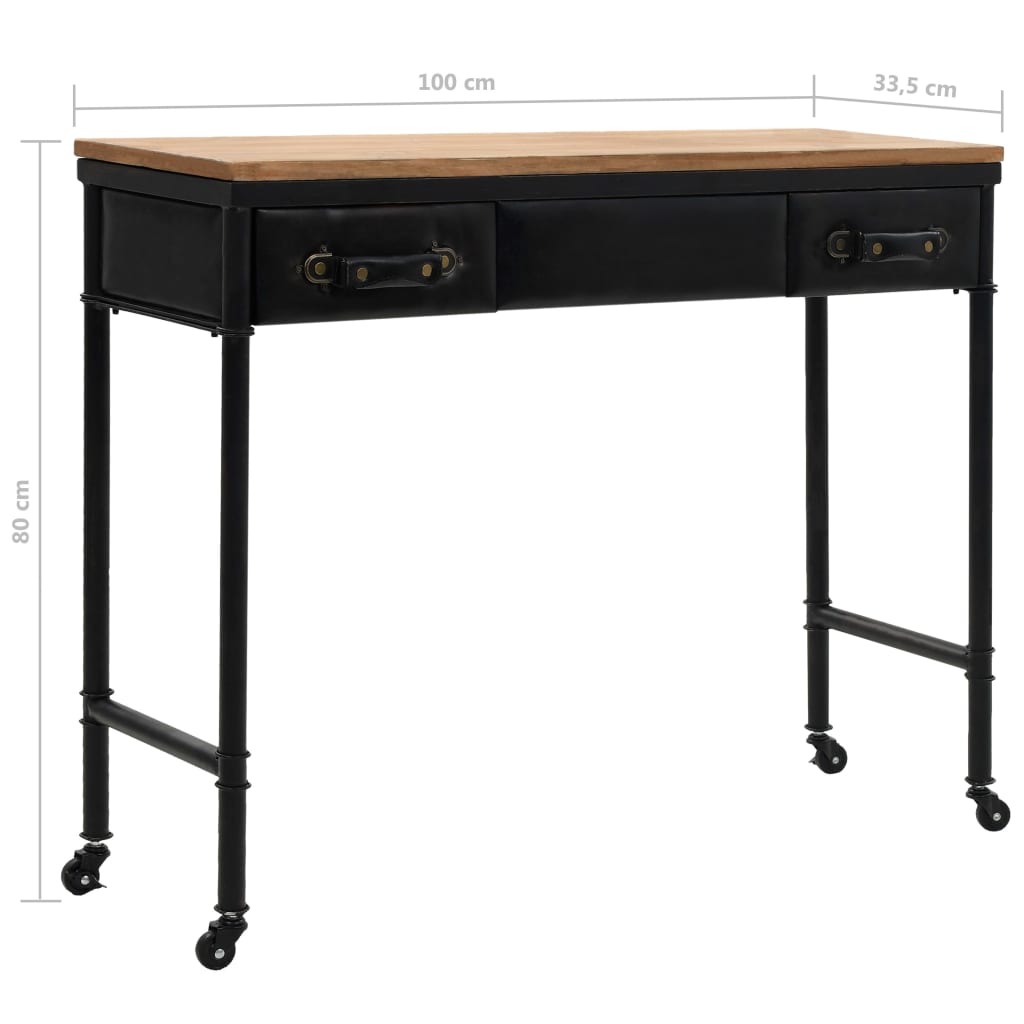 Console Table MDF and Fir Wood 100x33.5x80 cm - Newstart Furniture