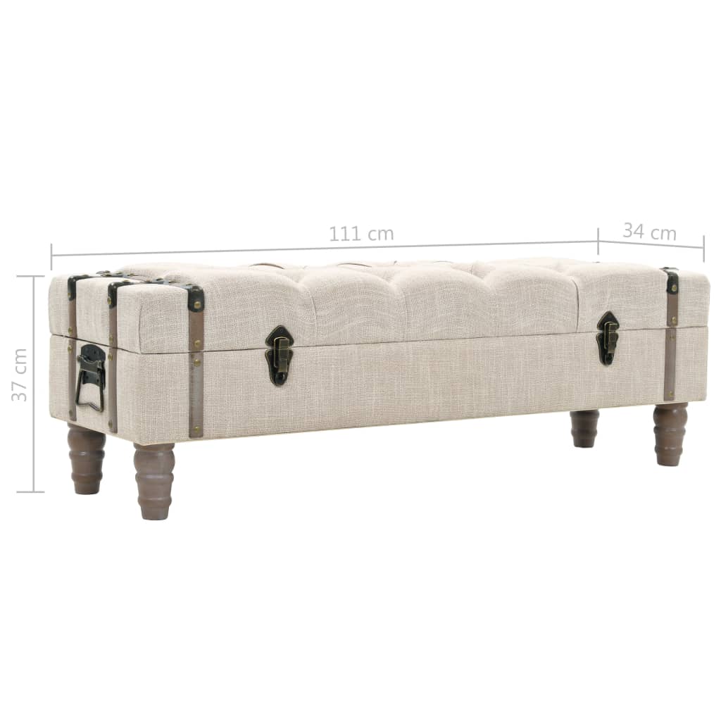 Storage Bench Solid Wood and Steel 111x34x37 cm - Newstart Furniture