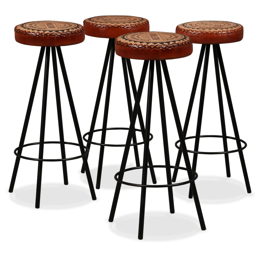 Bar Set 5 Pieces Solid Wood Acacia. Genuine Leather & Canvas - Newstart Furniture