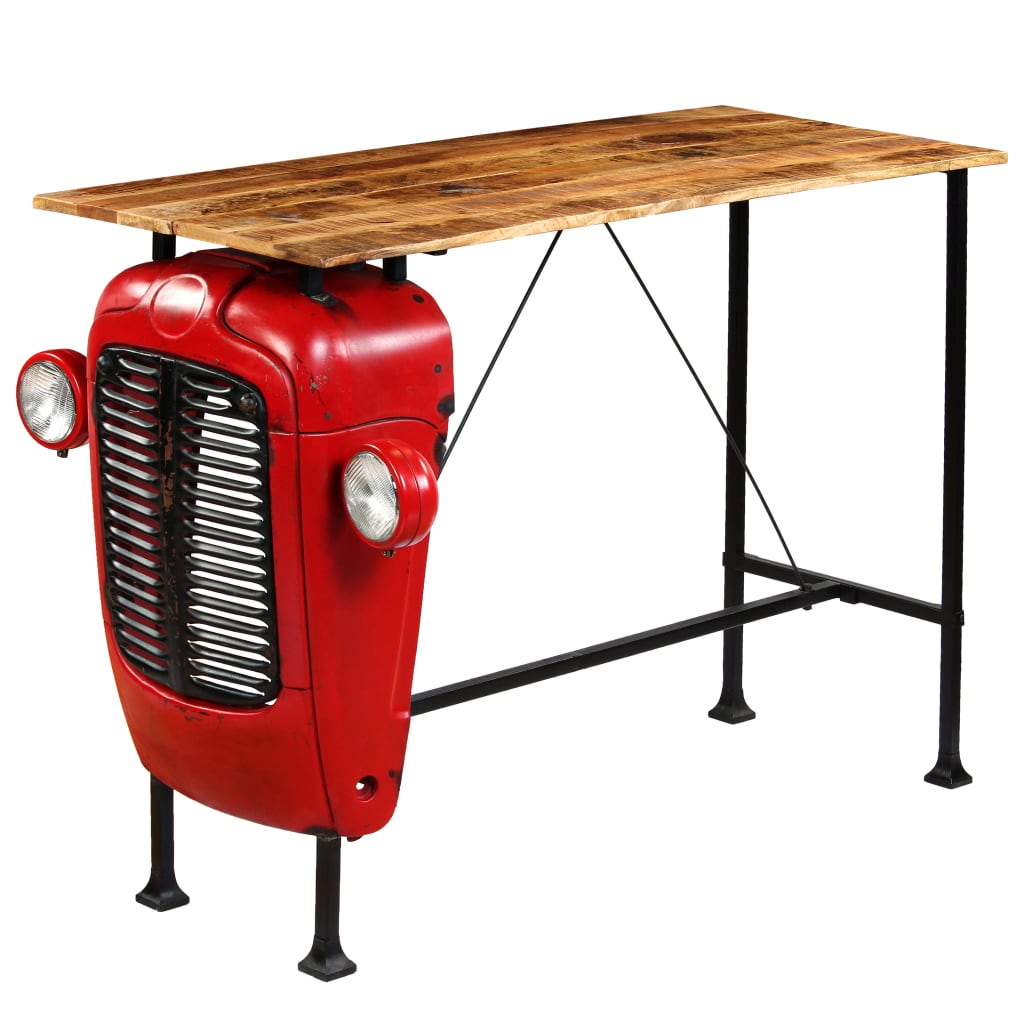 Tractor Bar Table Solid Mango Wood Red 60x150x107 cm - Newstart Furniture