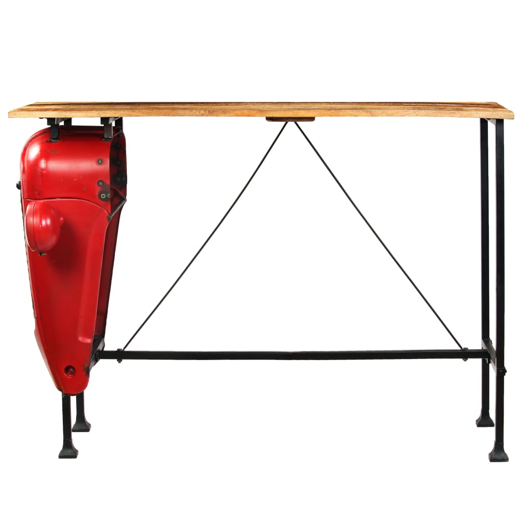 Tractor Bar Table Solid Mango Wood Red 60x150x107 cm - Newstart Furniture