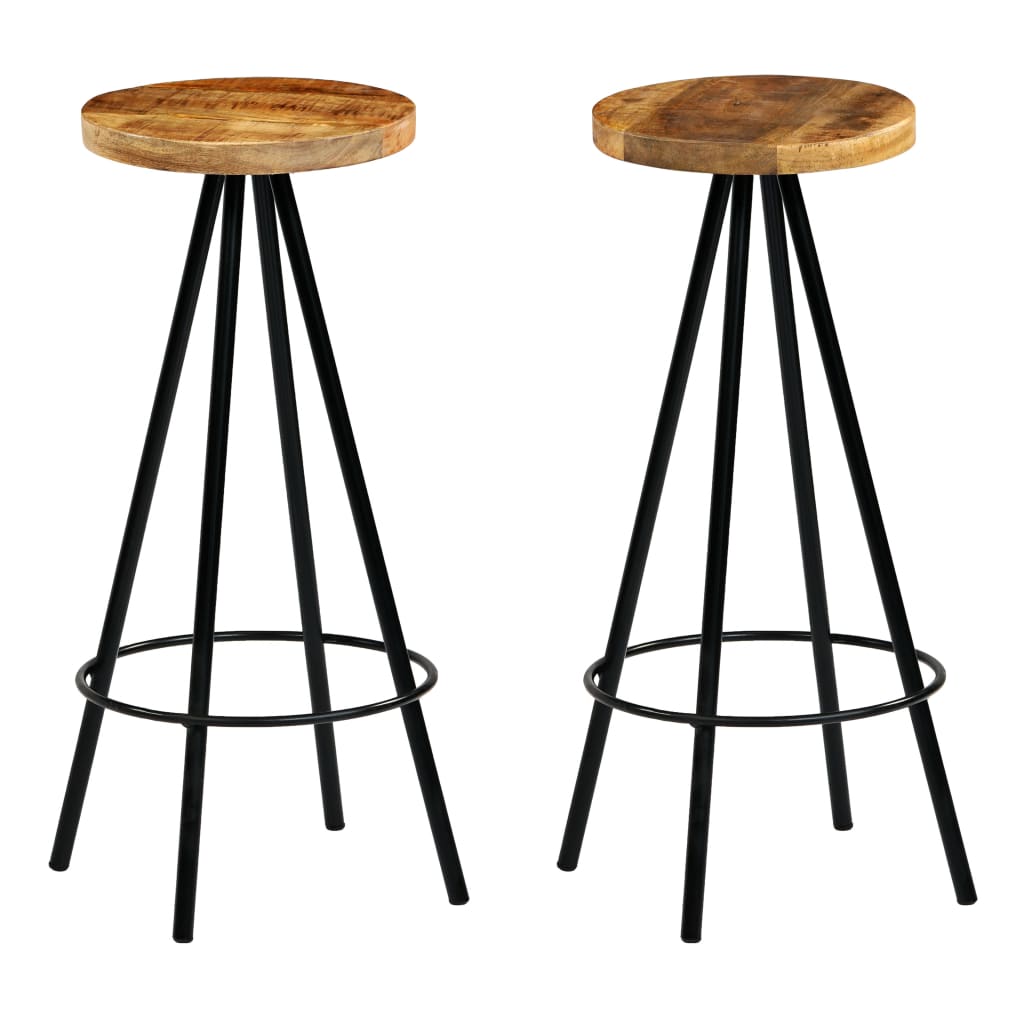 Bar Chairs 2 pcs Solid Mango Wood - Newstart Furniture