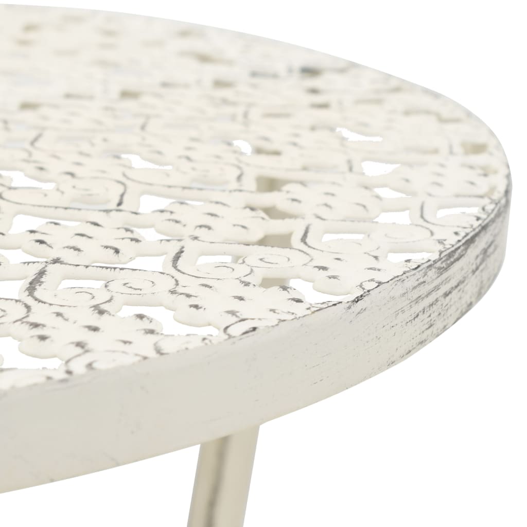 Bistro Table Vintage Style Round Metal 40x70 cm White - Newstart Furniture