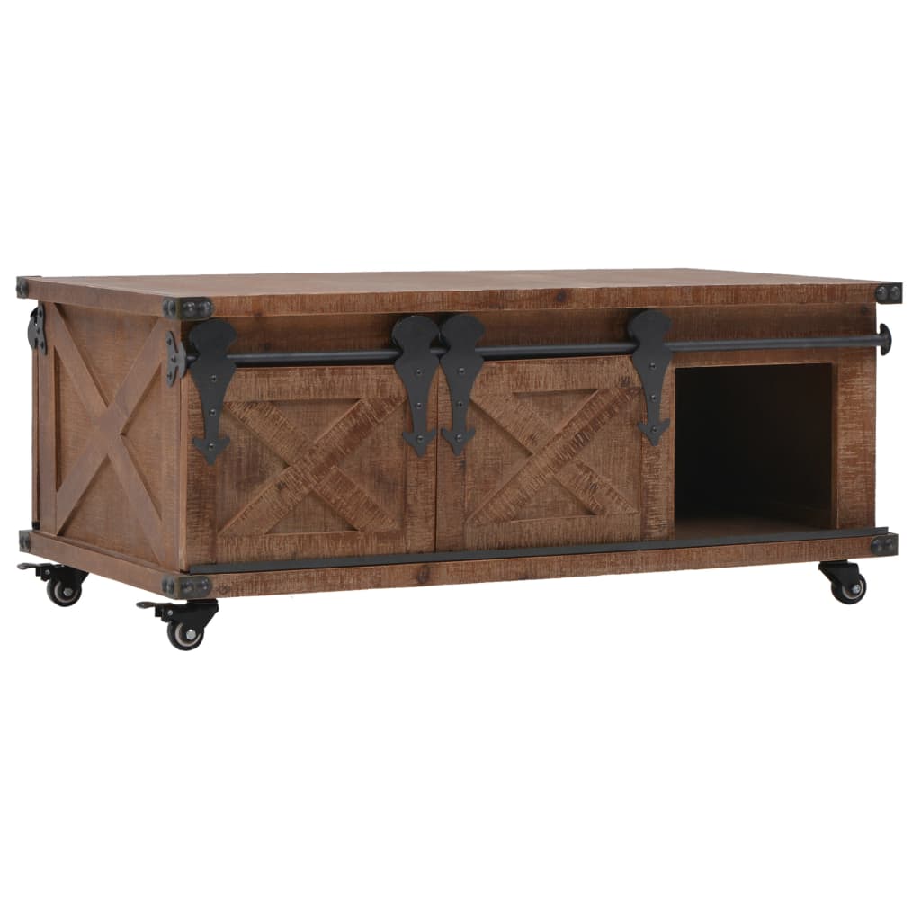 Coffee Table Solid Fir Wood 91x51x38 cm Brown - Newstart Furniture