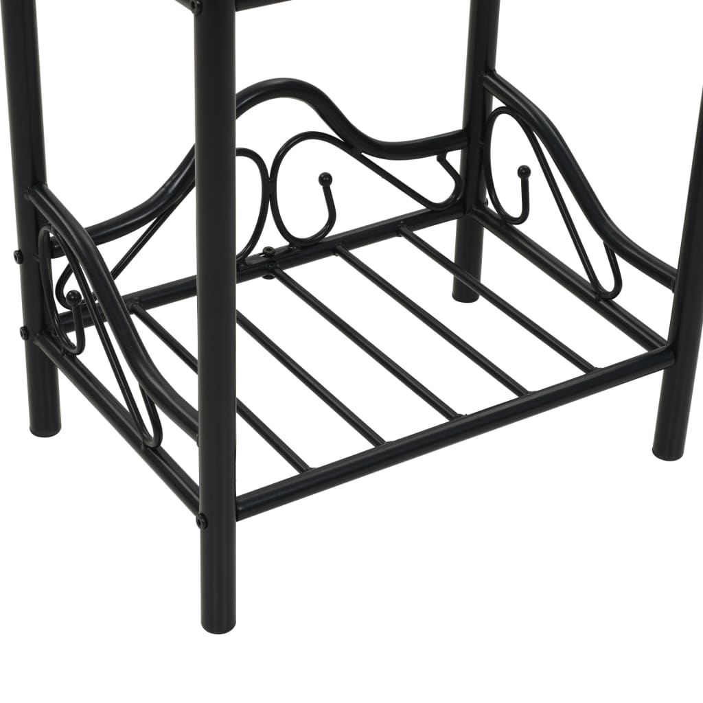 Bedside Tables 2 pcs Steel and Tempered Glass 45x30.5x60 cm Black - Newstart Furniture